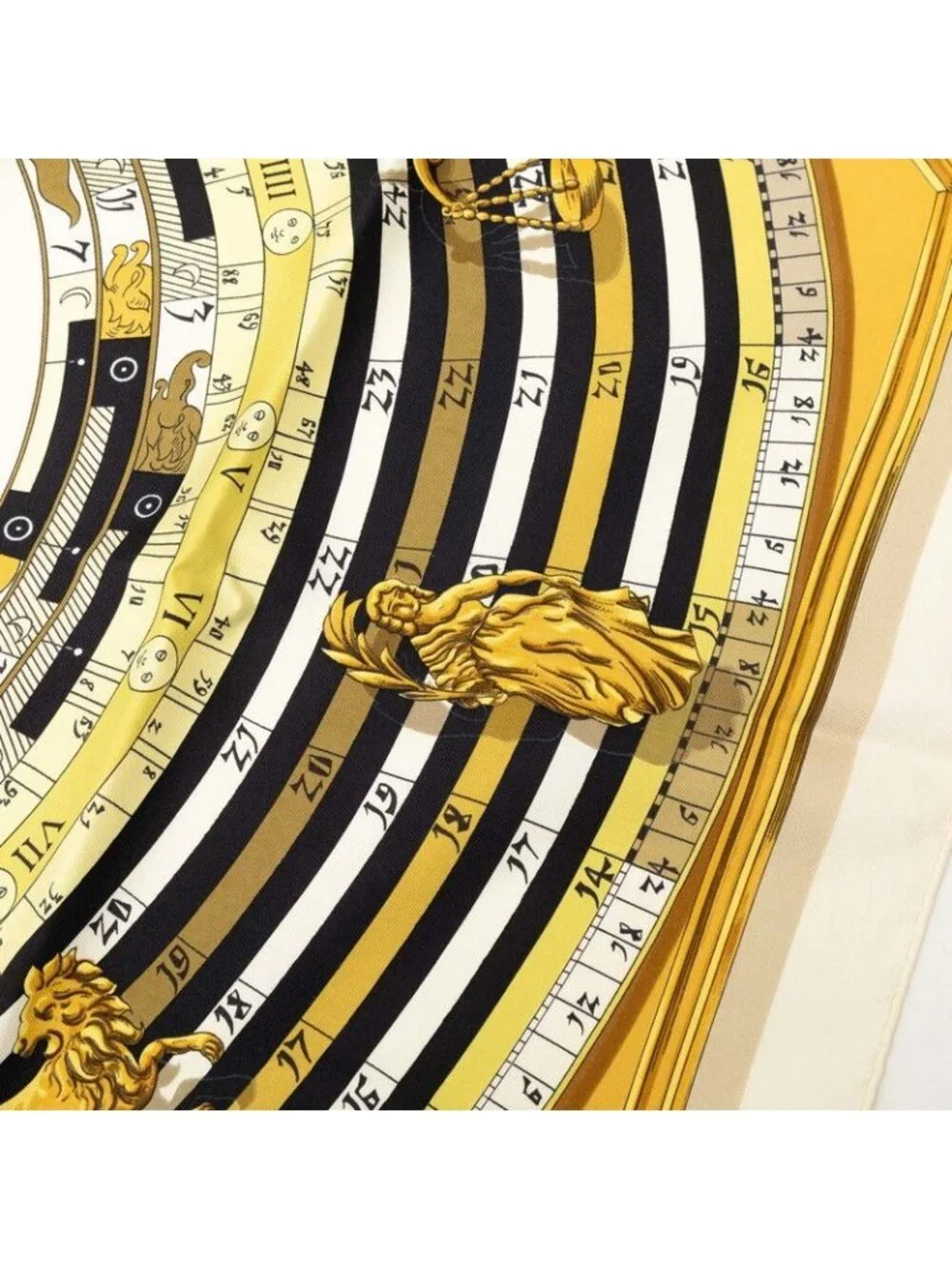 Hermes Carre 90 Dies Et Hore Astrology Scarf Ivory Multi Color Silk